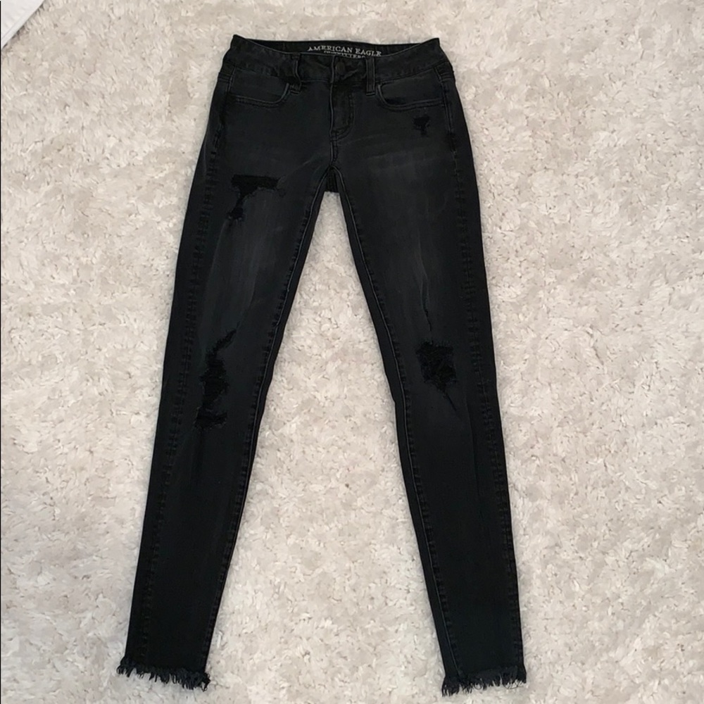 Black American Eagle Super Low Jeggings